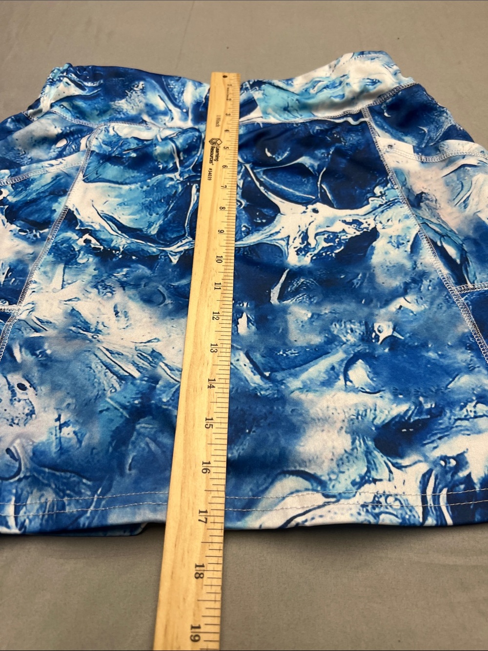 Blue Marble-Print Skater Skirt 0833-a1 - Picture 3 of 5